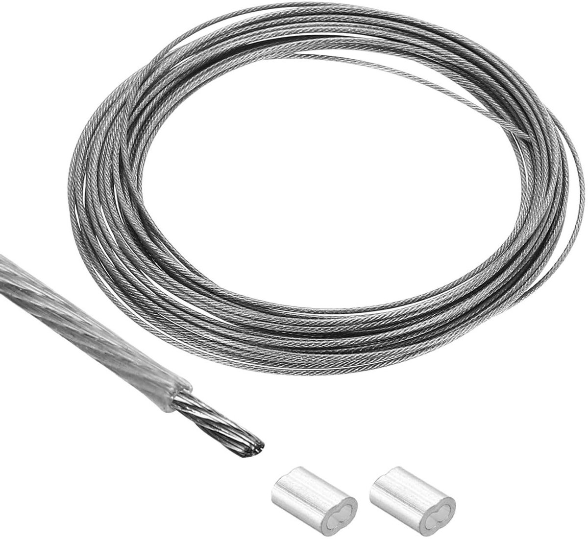 Stalen Kabel - Wire Rope - Hangen en Bevestigen - Vinyl Gecoat - 5 meter - Transparant