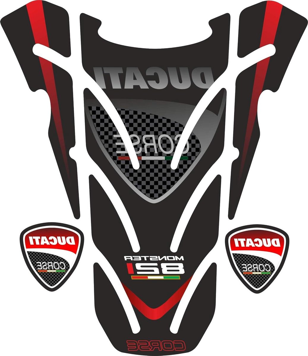 Motorfiets Tankpad - Beschermende Sticker - Tank Beschermen - 3D Hars Effect - 2 Delig - Zwart