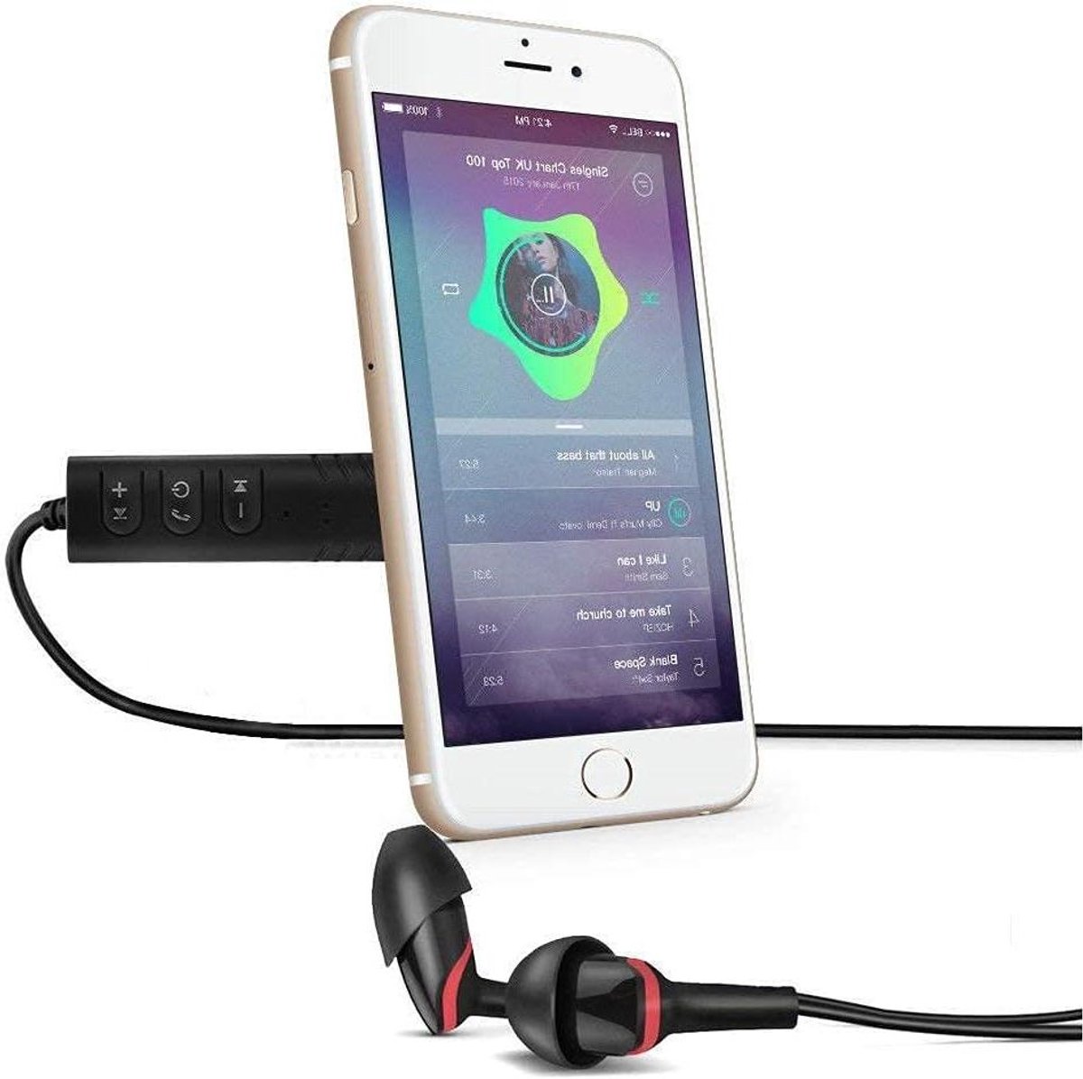 Audio Ontvanger - Muziek Speler - Draadloos Muziek - Ingebouwde Microfoon - 5.9 cm - Wit
