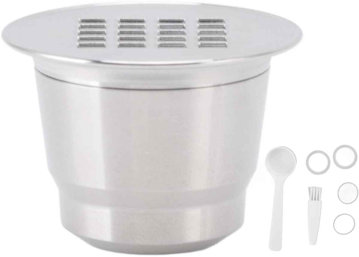 Dailygoody - OmGoods - Dailygoody - Herbruikbare koffiecapsules - Koffiezetaccessoire - Compact en lichtgewicht - Roestvrij staal - Voor diverse machine modellen - Ideaal vo