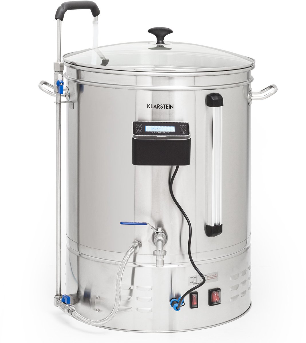 Klarstein bierbrouwset voor zelf brouwen, roestvrij stalen bierbrouwset, 65L bierbrouwsysteem, maischketel beer brewing kit voor beginners, app-bediening, auto-modus, circulatiepomp, 3300W bier brouwketel