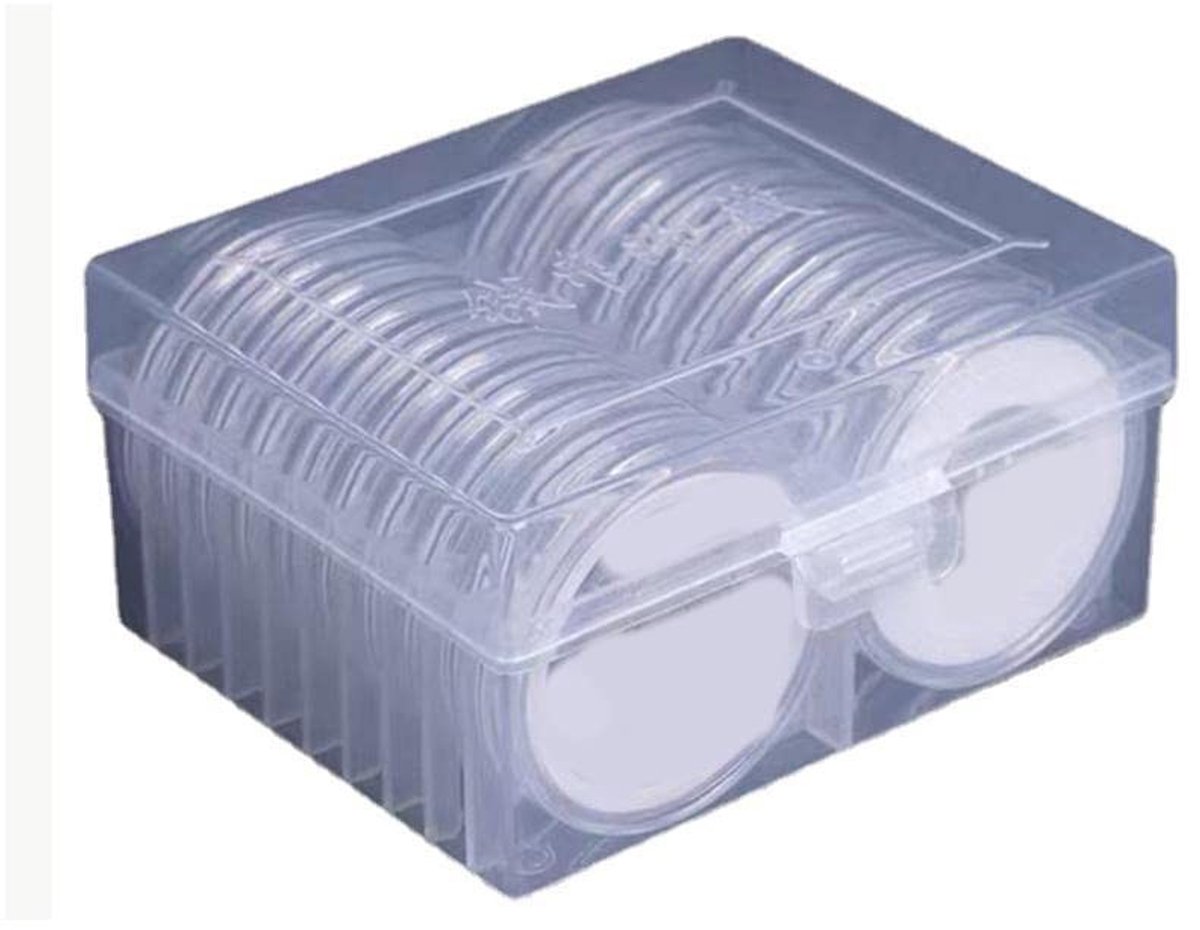 Dailygoody - Munthouder Case - Munt Container - Opbergdoos voor Muntenverzameling - Transparant - Muntcapsules - Bescherming voor Munten - Geschi