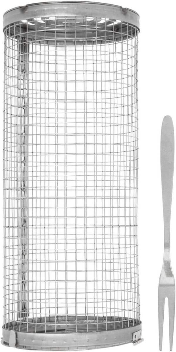 Grillmand - Barbecue mand - Buiten koken - Roestvrij staal - Grote capaciteit - Zilver