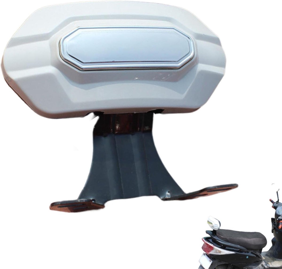 Motorfiets Rugleuning - Zadelsteun Fiets - Comfortabel Rijden - Ergonomisch Ontwerp - 30 x 25 x 8 cm - Wit