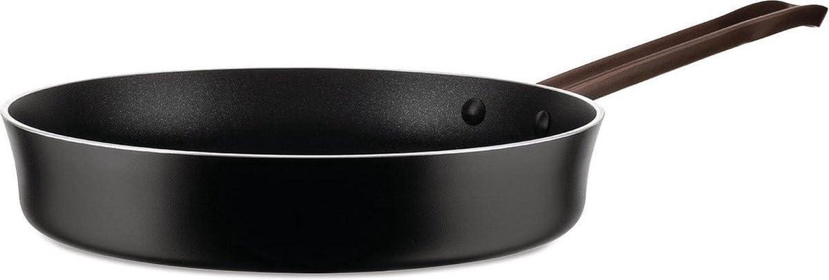 Koekenpan Aluminium - Koekenpan met steel - Koken en bakken - Antiaanbaklaag - 28 cm - Goud