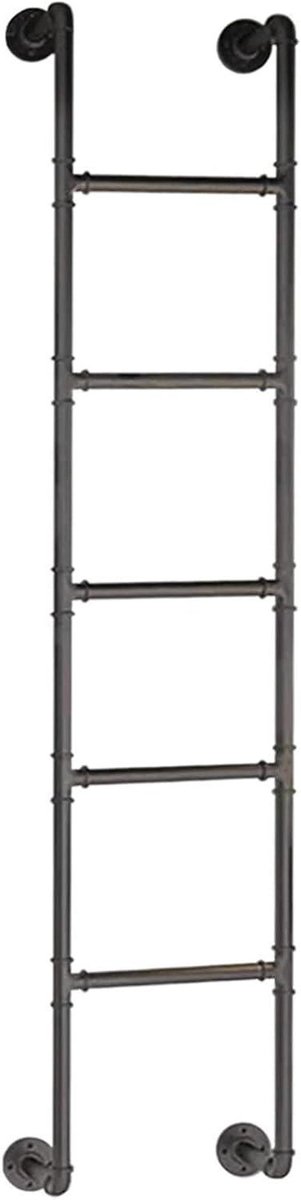 Metalen klimladder - Vlizotrap - Veilige toegang - Compact muurontwerp - 100-300cm - Zwart