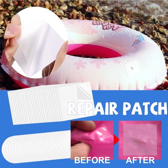 Reparatie Patches - Waterdichte Stickers - Opblaasbare Artikelen Repareren - Sterke Plakkerigheid - 60 Stuks - Transparant — afbeelding 3