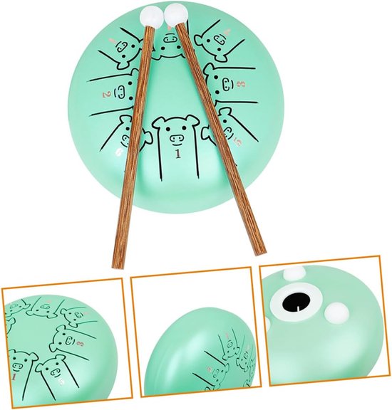 Tong trommel - Steelpan percussie - Muziek maken - Resonerend geluid - 5.5 inch - Groen — afbeelding 4