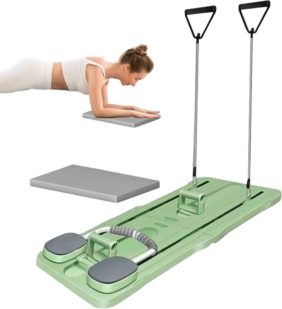 Buikspieren Board - Core Trainer - Kracht Opbouwen - Automatische Terugveer - 105x40cm - Groen