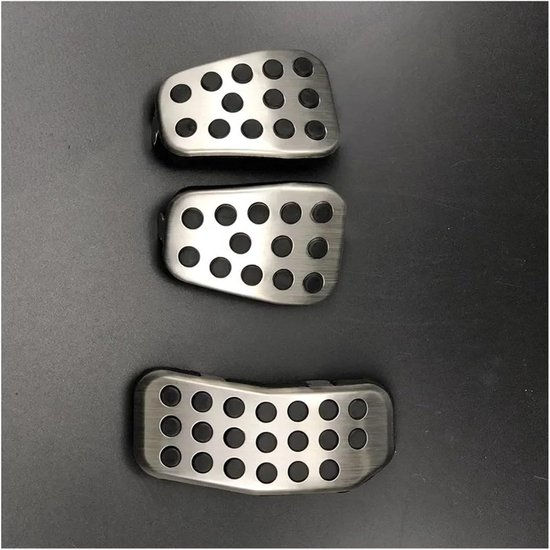 Pedaalhoezen Auto - Antislip Covers - Verbeter Rijervaring - Duurzaam Roestvrij Staal - 3 Stuks - Zilver — afbeelding 2