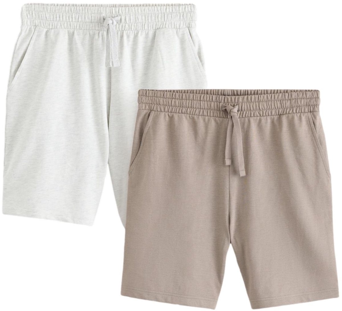Next - Heren - Set van 2 loopback joggingshorts - Naturel