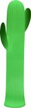 Groene cactuslamp met ribbeltextuur.