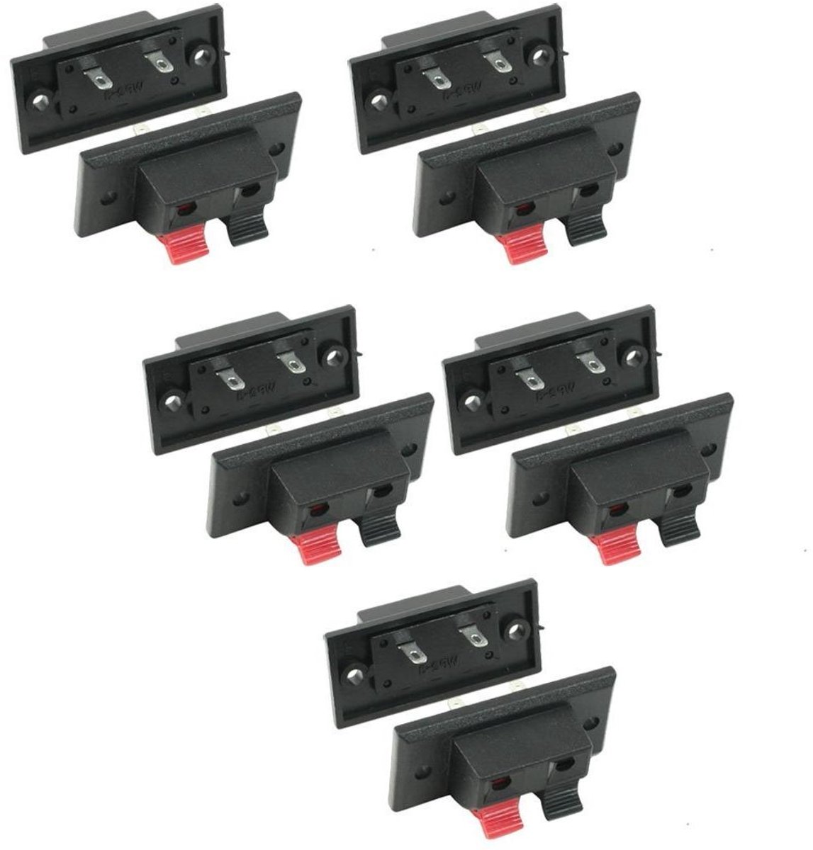 Luidspreker Connectoren - Tafelklem Connectoren - Audio Aansluitingen - Recht Type - 10 Stuks - Zwart