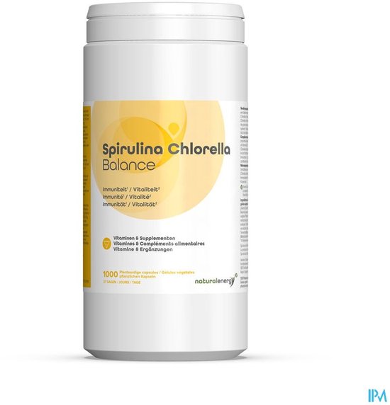 Natural Energy Spirulina-Chlorella Balance | Fytonutrienten - Eiwitten Aminozuren 1000 Capsules