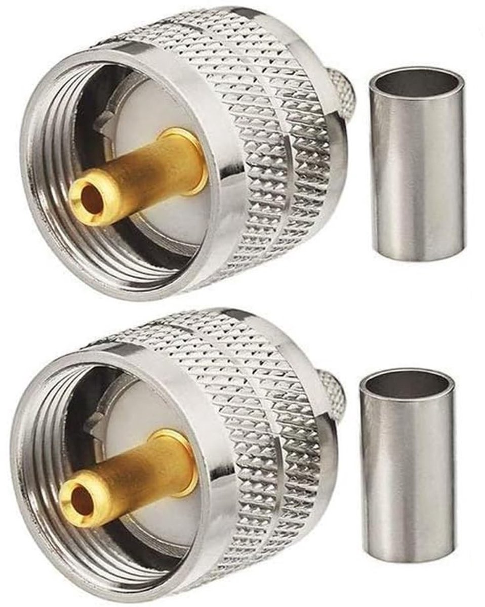 aladdien - Coaxial Adapter - UHF PL-259 Male Plug - Geschikt voor RG58 LMR195 - Ideaal voor ham radio - Hoogwaardige verbinding - Geschikt voor veel...