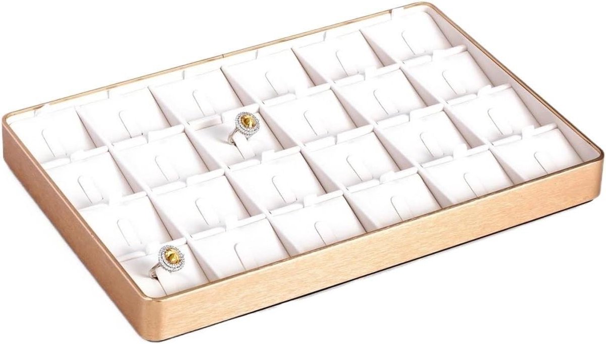 Sieradenstandaard - Juwelendisplay - Sieraden organiseren - Zachte microvezel - Compact formaat - Goud