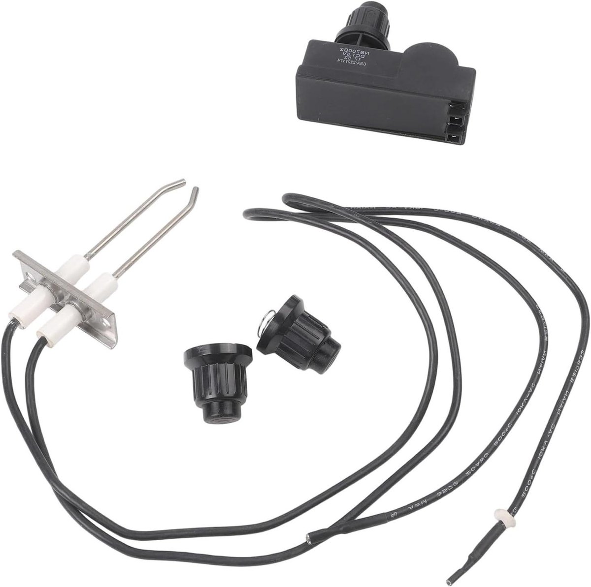 BBQ Grill Ontsteker - Vonk Generator - Snel Koken - Dubbele Elektrode - 3-delige Set - Zwart