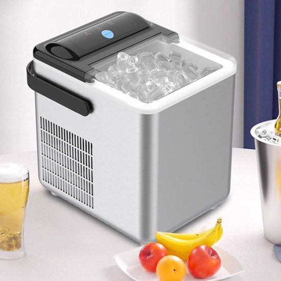 IJsblokjesmachine - IJsmaker - Drankjes Koelen - Zelfreinigend - 15 kg per dag - Zilver — afbeelding 3