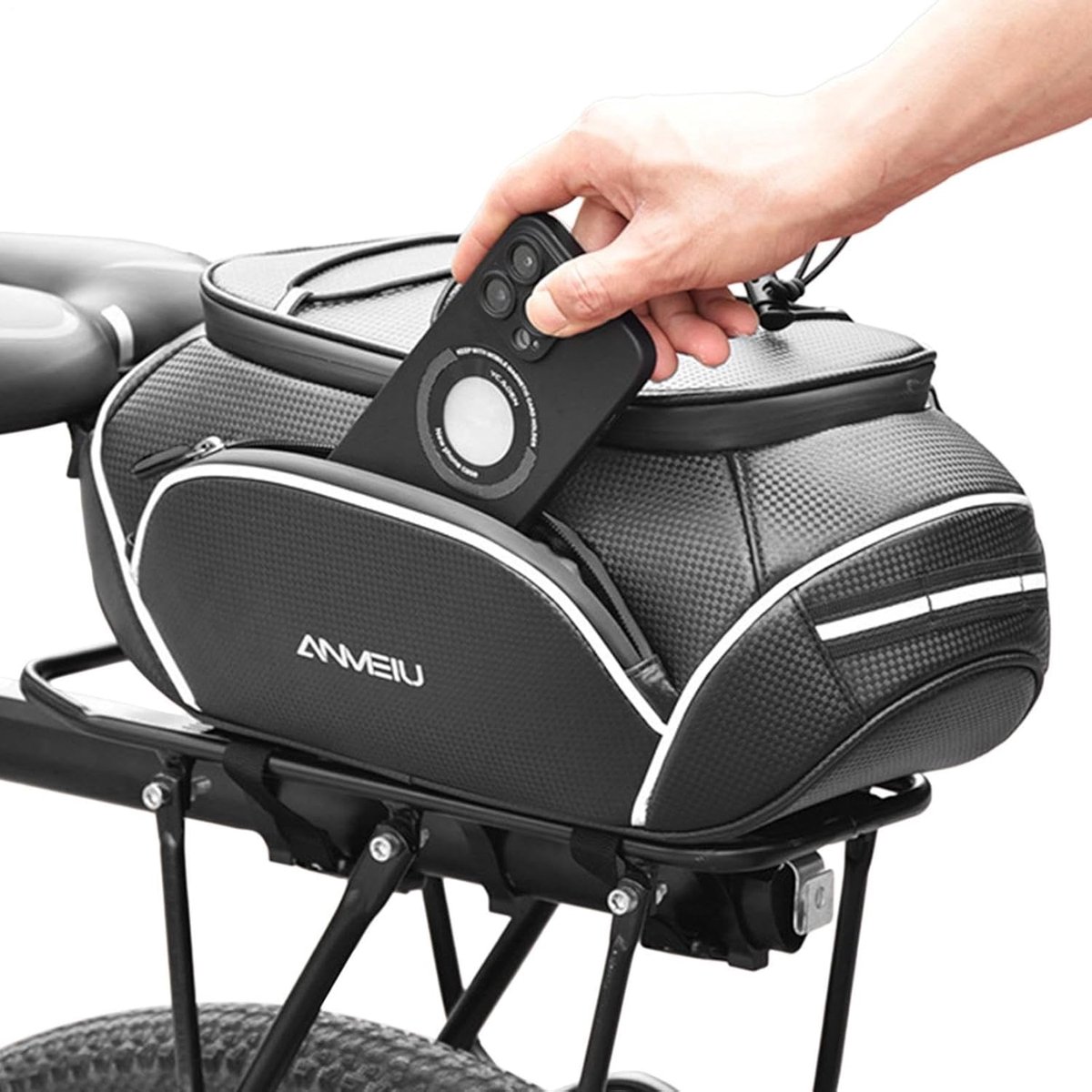 Fietsbagage - Fietstas Achter - Outdoor Trips - Verstelbaar Compartiment - 10L Inhoud - Zwart