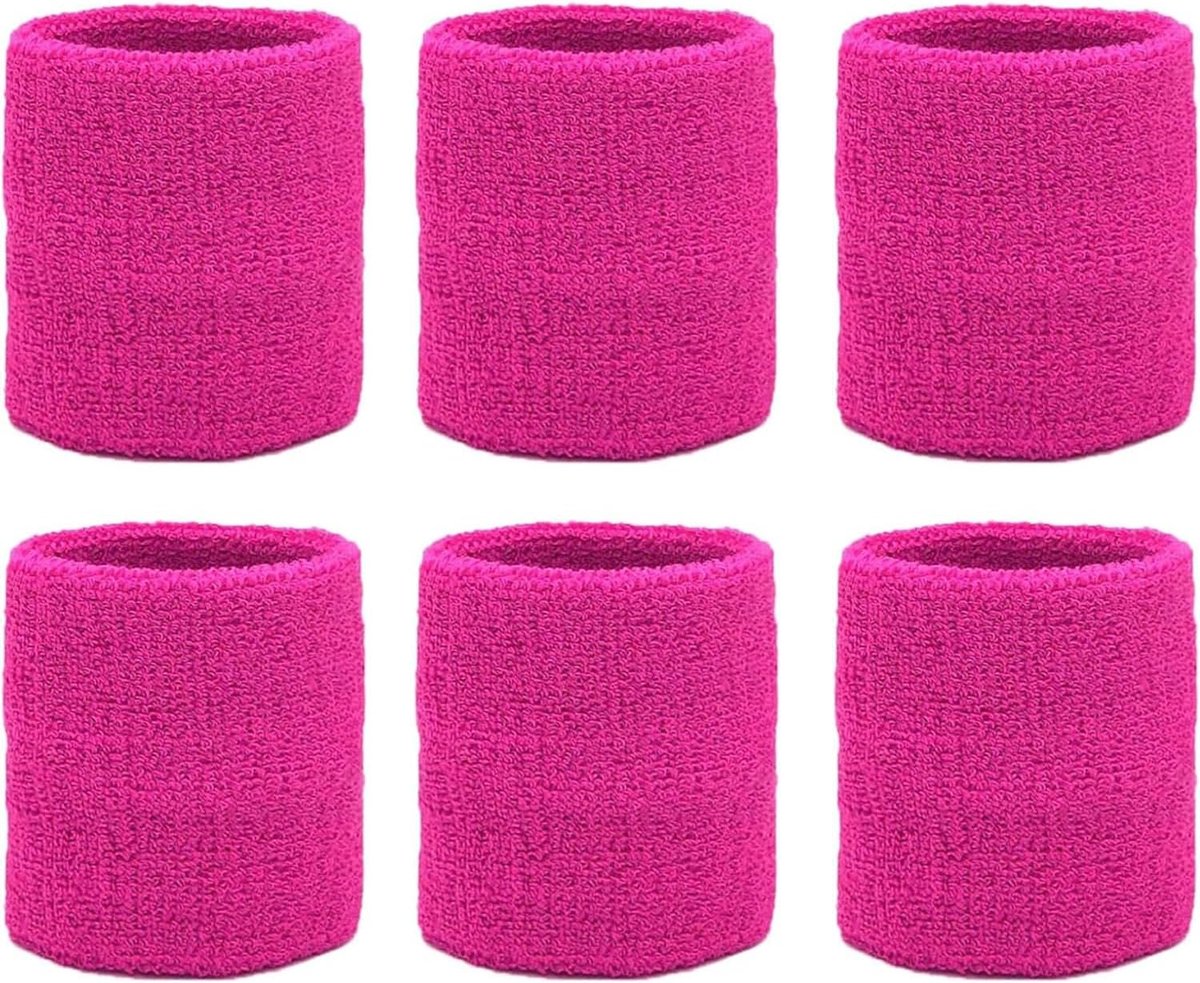 Zweetbanden Polshorloges 6 Stuks - Absorberend & Ademend voor Fitness, Tennis en Hardlopen
