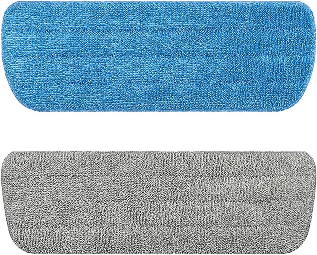 Mop Doeken - Microvezel Pads - Vloeren Schoonmaken - Machine Wasbaar - 2 Stuks - Grijs