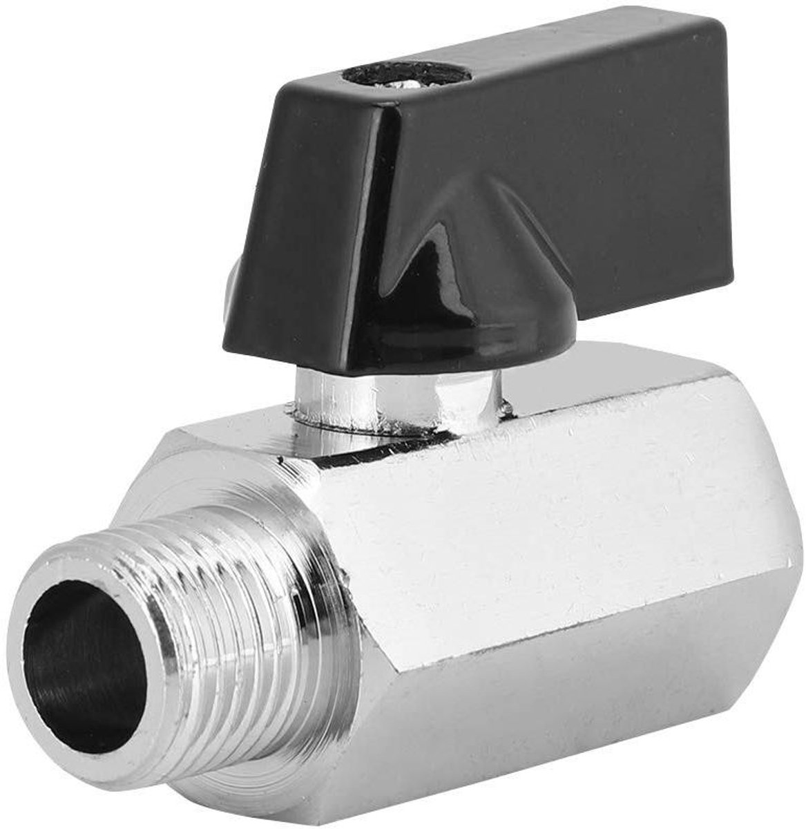 Kogelklep - Waterklep - Computerkoeling - Messing Materiaal - G1/4 Schroefdraad - Zilverkleurig