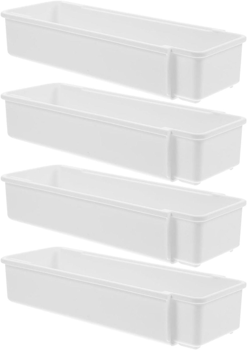 Besteklade Organizer - Ladeverdelers - Keuken Ordenen - Verstelbare Pasvorm - 4 Stuks - Wit