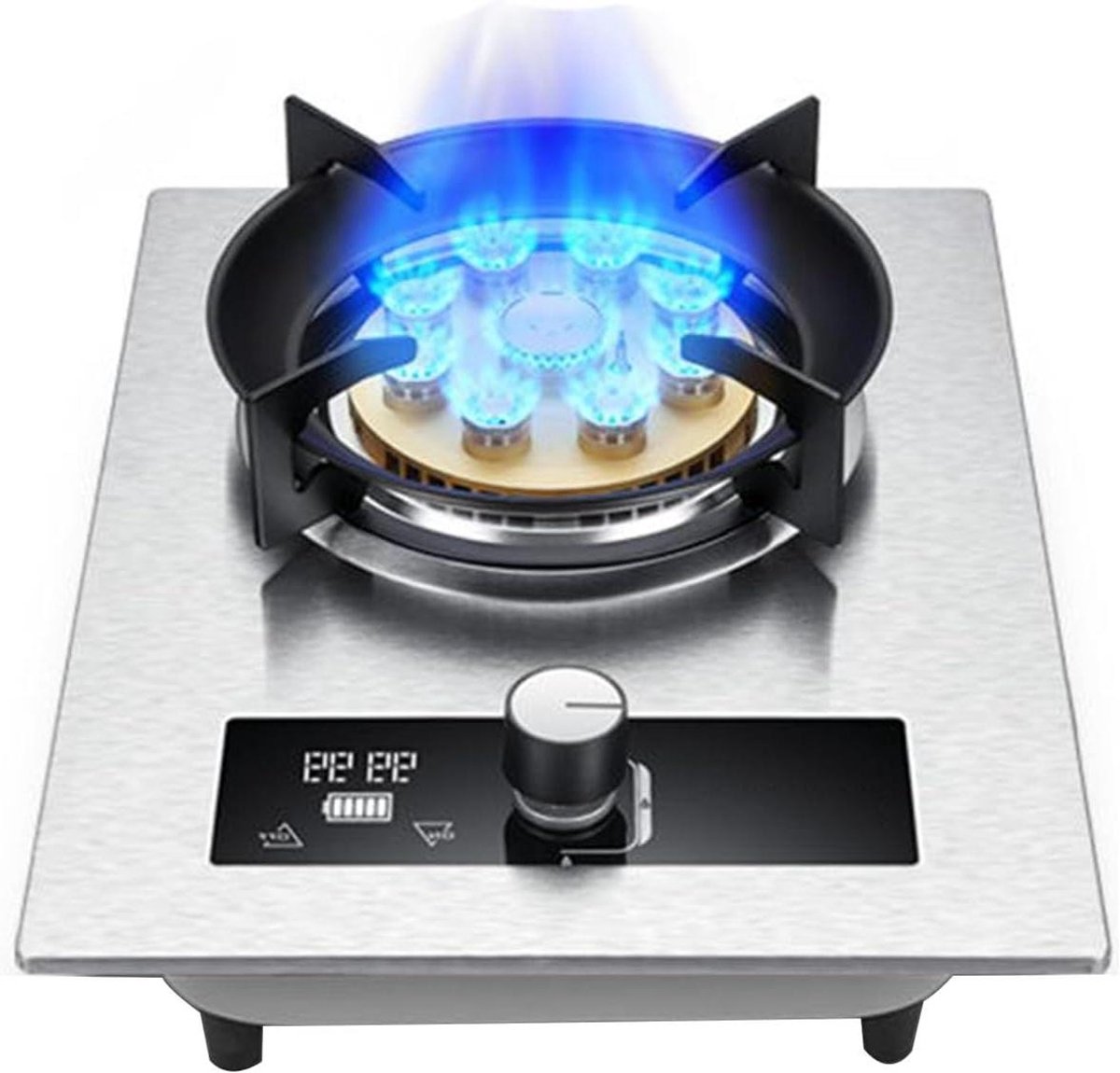 Draagbare Gasbrander - Kooktoestel - Buiten Koken - Elektronische Ontsteking - 32x41 cm - Zilver
