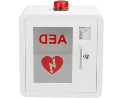 AED Opbergkast - Noodkast Defibrillator - Snelle Noodhulp - Met Alarm en Licht - 40x36x20 cm - Wit