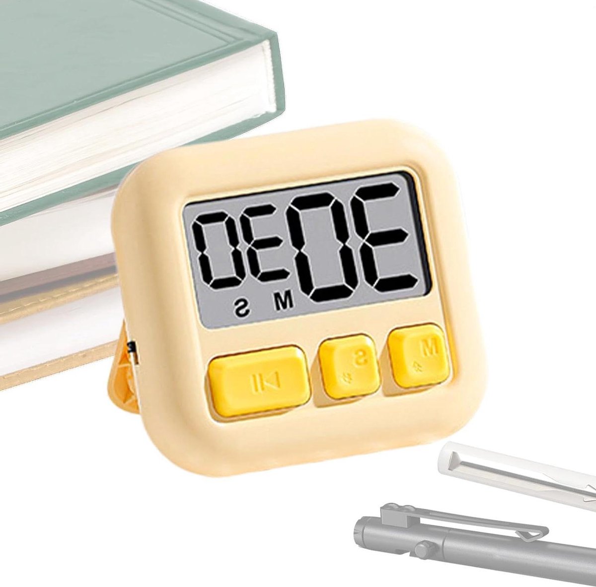 Digitale Keukentimer - Kookwekker Timer - Koken en Bakken - Helder LCD-scherm - 7x6.5x2CM - Geel