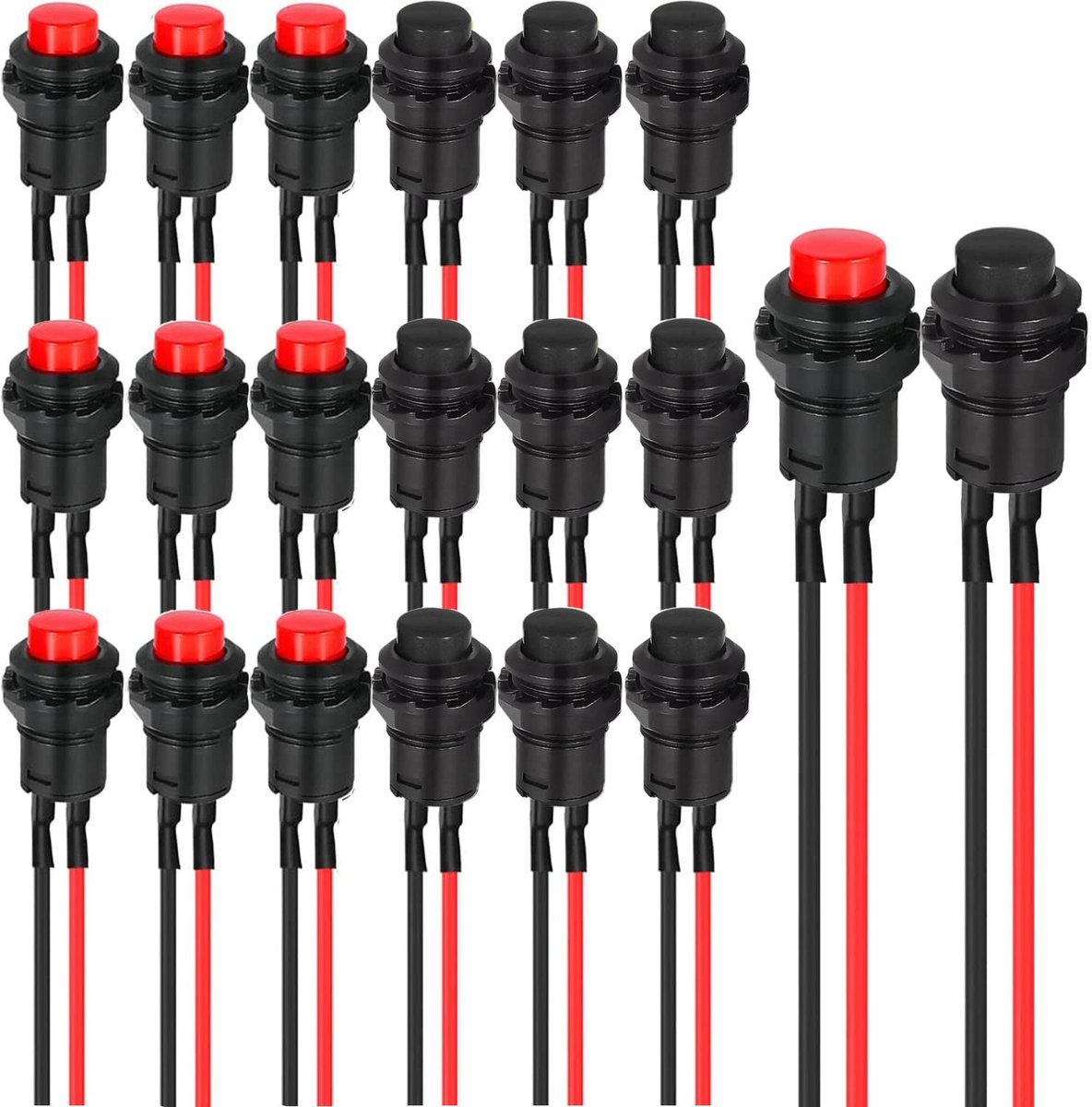 20pcs Mini Drukknoppen 12mm Lock Push Button Switch voor Arduino en DIY Projecten