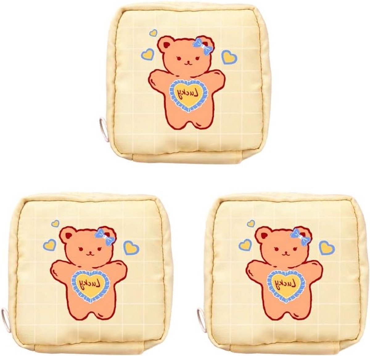Maandverband Opbergtas - Periode Pouch - Hygiënisch Opbergen - Trilateraal Ontwerp - 3 Stuks - Gekleurd
