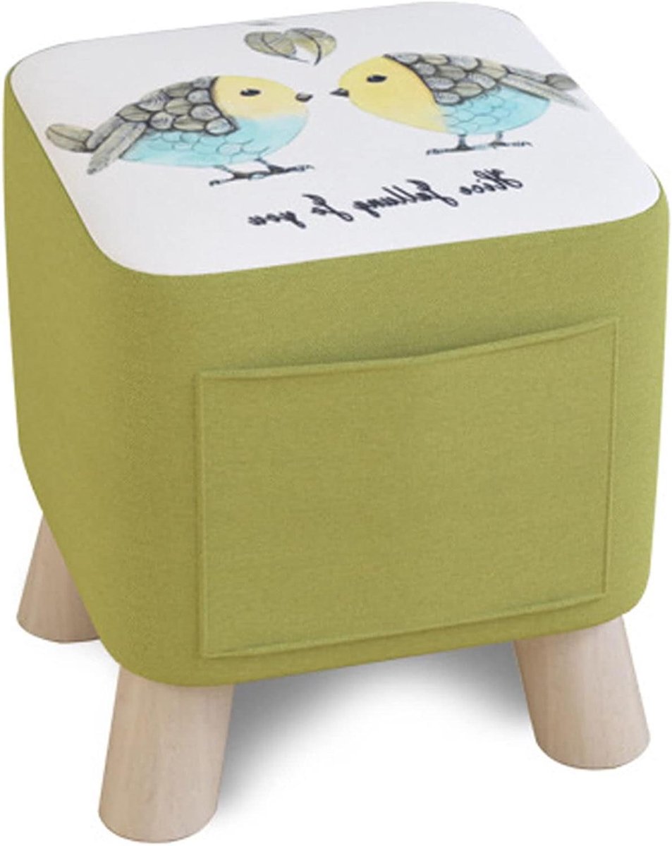 Voetenbankje met opbergruimte - Kleine opbergkruk - Voeten rusten - Gevoerde zitting - 11x98 inch - Groen