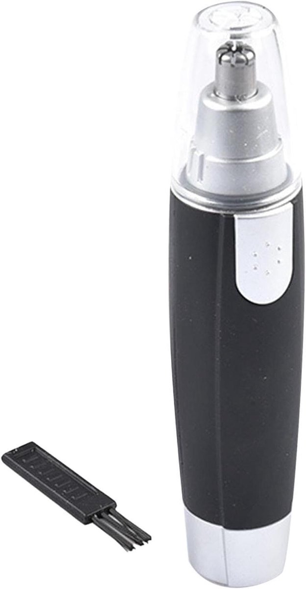 Neus en oor trimmer - Gezichtshaar verwijderaar - Dagelijkse verzorging - Dubbelzijdig roterend snijblad - 13 cm lengte - Zilver