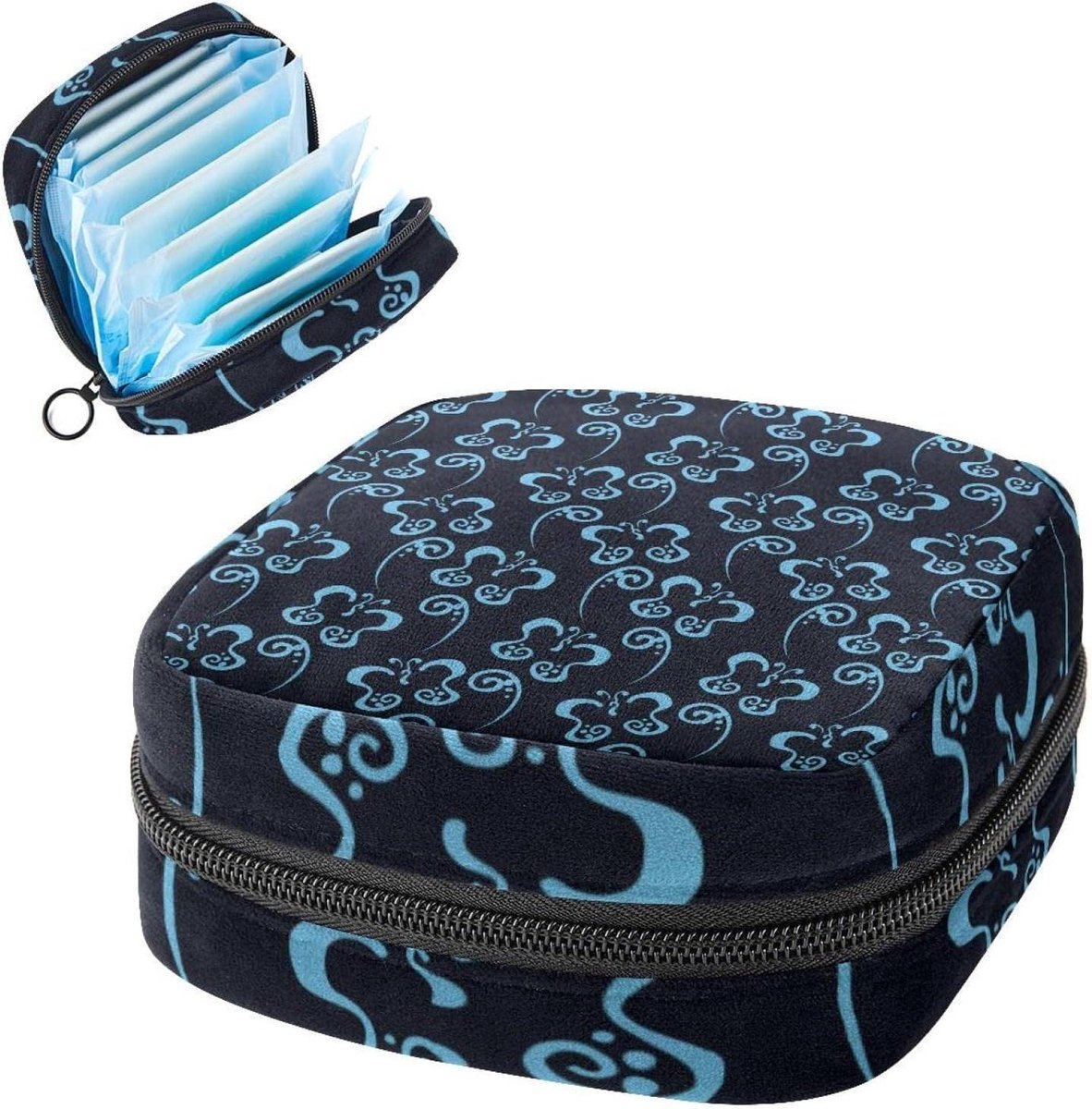 Periode zakje - Opbergtasje maandverband - Discrete opslag - Zachte pluche stof - 12x17x17 cm - Meerkleurig