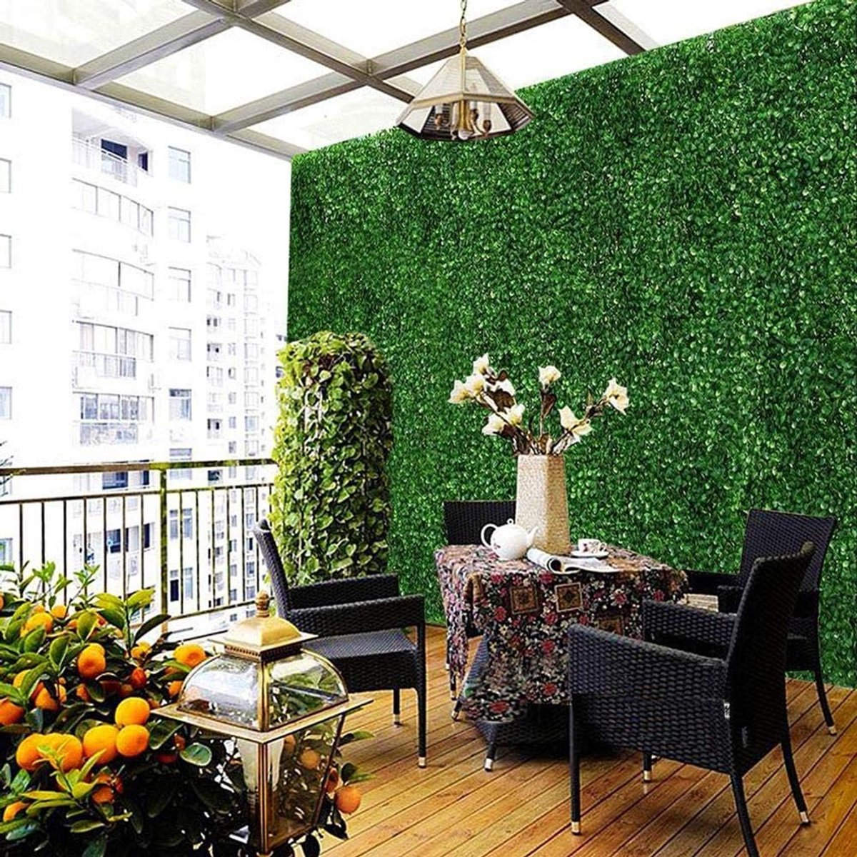 aladdien - Kunstgras Plantenpanelen - Groene Muren - Onderhoudsvriendelijk - 40 x 60 cm - Ideaal voor Balkon en Terras - Duurzaam en Veilig voor Kin..