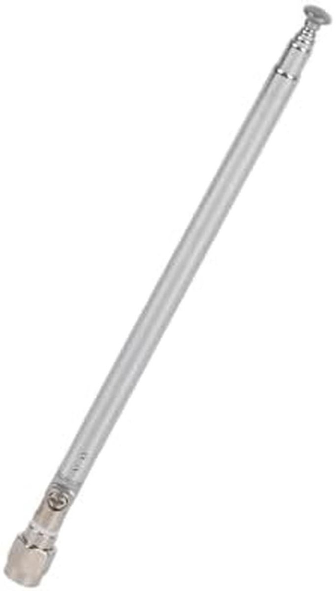 6 sections silver alloy telescopic antenna, SMA male connector antenna telescopic antenna radio TV antennas DVB-T radio scanner for radio communication 40MHz-6G