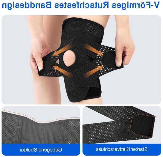 Verstelbare Kniebandage met Zijsteun en Gelpad voor Pijnverlichting, Stabiliteit en Ondersteuning tijdens Sport, Wandelen en Fitness, Unisex — afbeelding 2