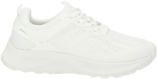 Chaussure de course blanche pour femme Swedemount avec perforations et lacets