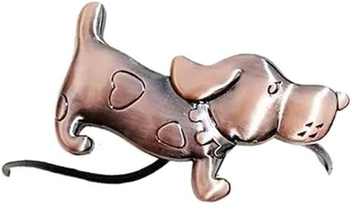 Gordijn Gesp - Gordijn Riem - Woonkamer Decoratie - Magneet Bevestiging - 11cm Lengte - Rode Hond