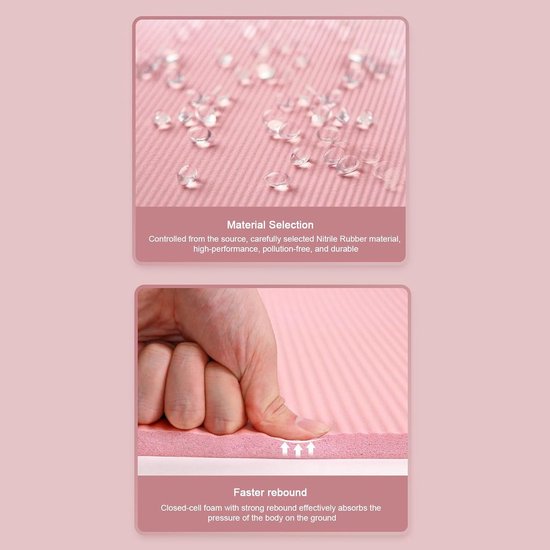 Yogamat - Fitnessmat Oefenmat - Gezonde Beweging - Extra dikke demping - 15 mm dik - Roze van Yogamat — afbeelding 4