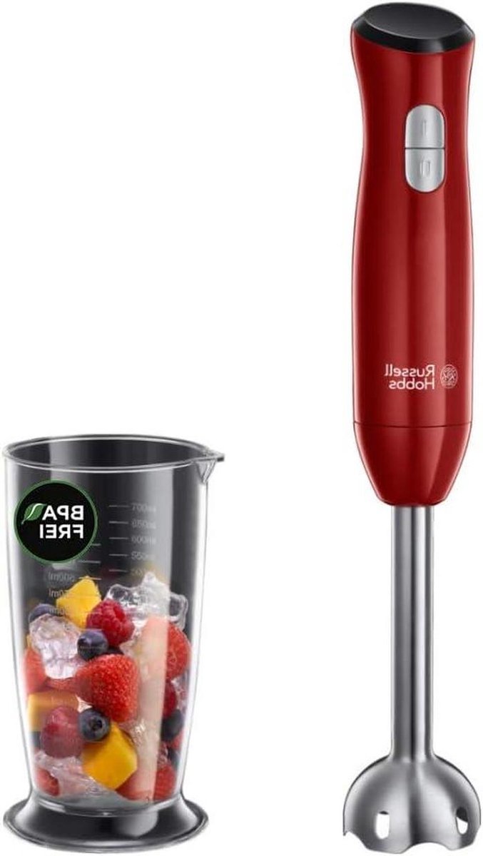 Staafmixer - Blender - Eten Bereiden - 2 Snelheden - 700 ml cup - Rood