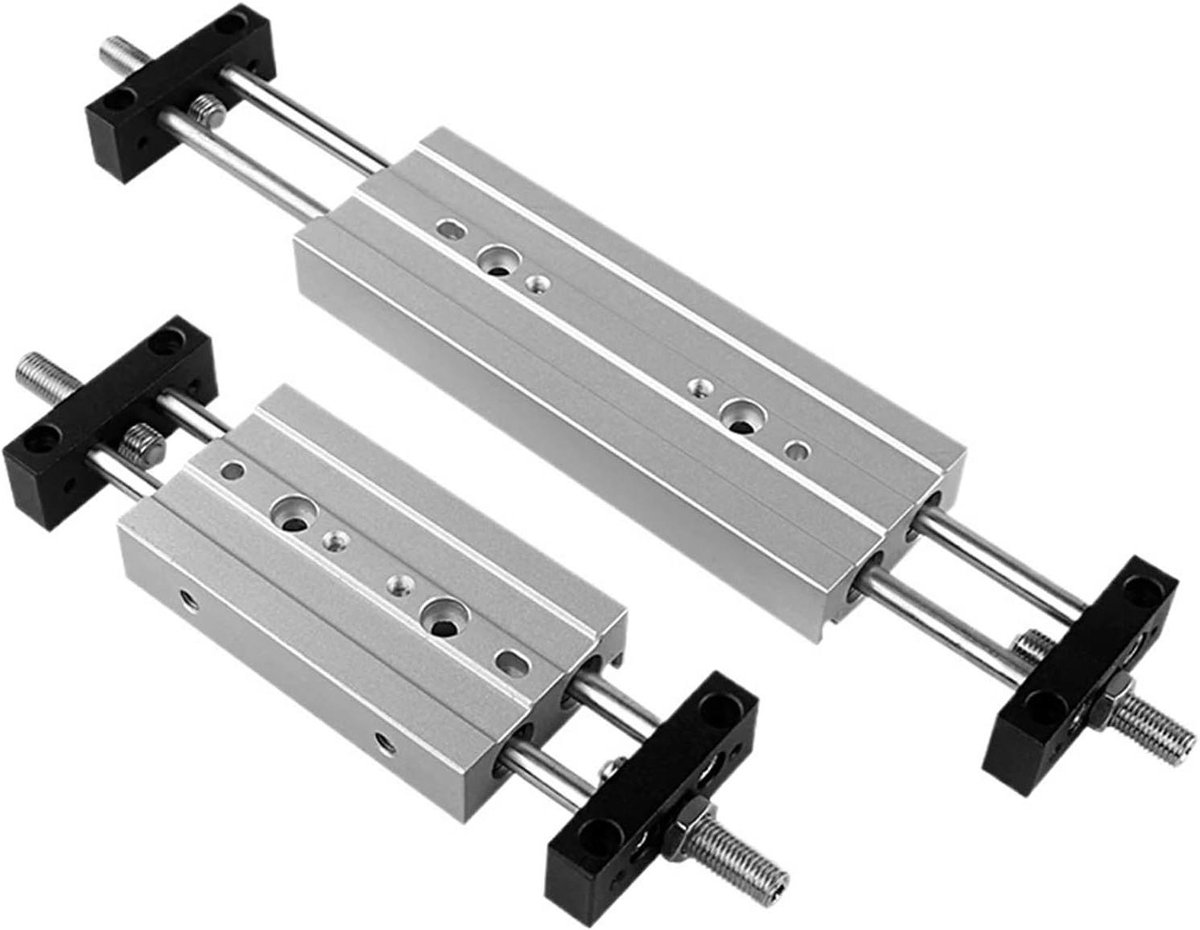 Dubbele Zuigerstang Cilinder - Perslucht Cilinder - Industriële Automatisering - Verstelbare Slag - Boring 25mm - Standaard
