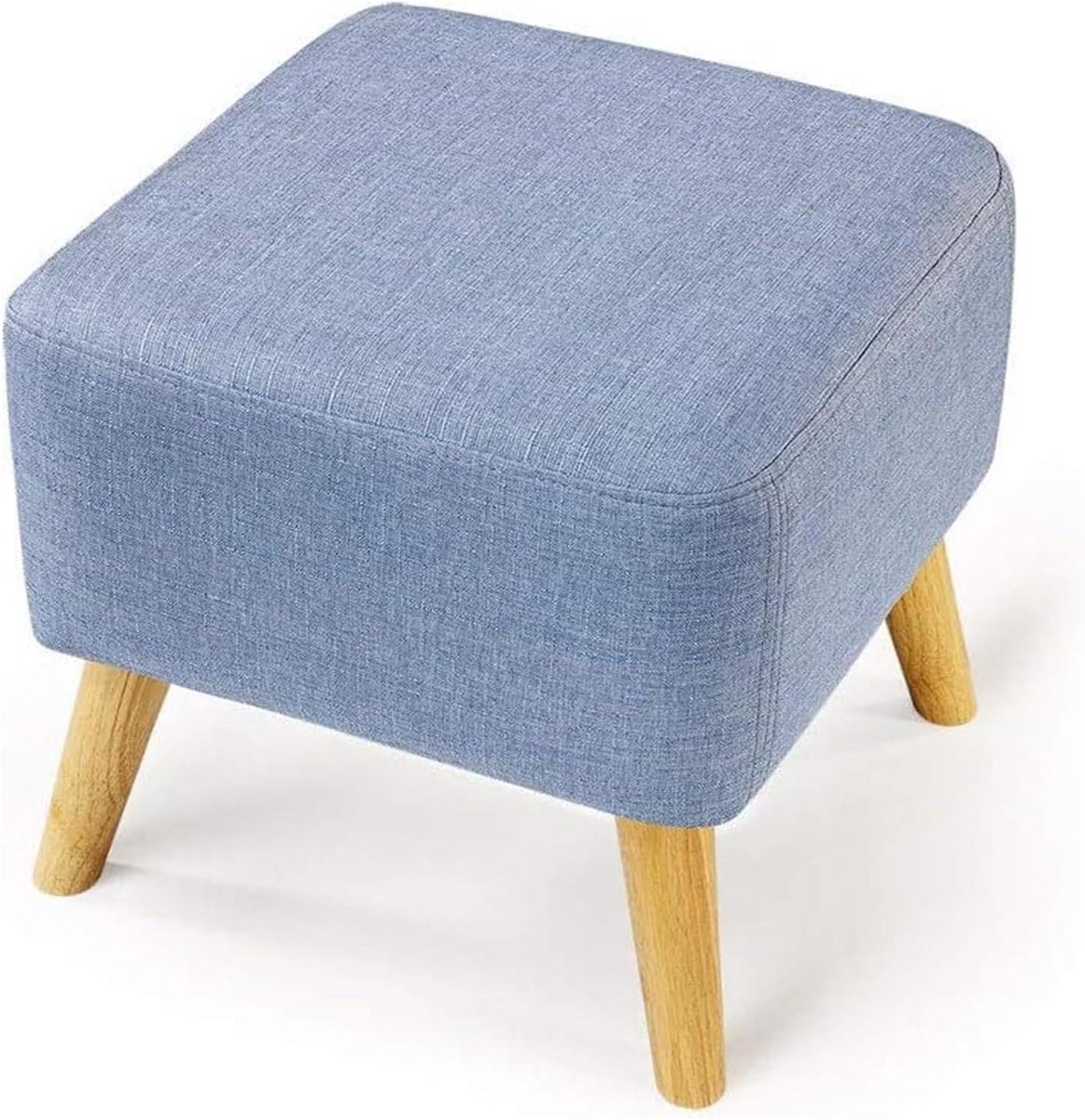 Voetenbank Vierkant - Ottomaan Stoel - Ontspannen Zitten - Afneembare Hoes - 45x45x45 cm - Blauw