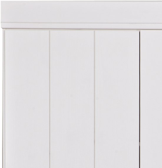 WOOOD Connect Kledingkast 3-Deurs met Lade - Grenen - Wit - 195x140x53