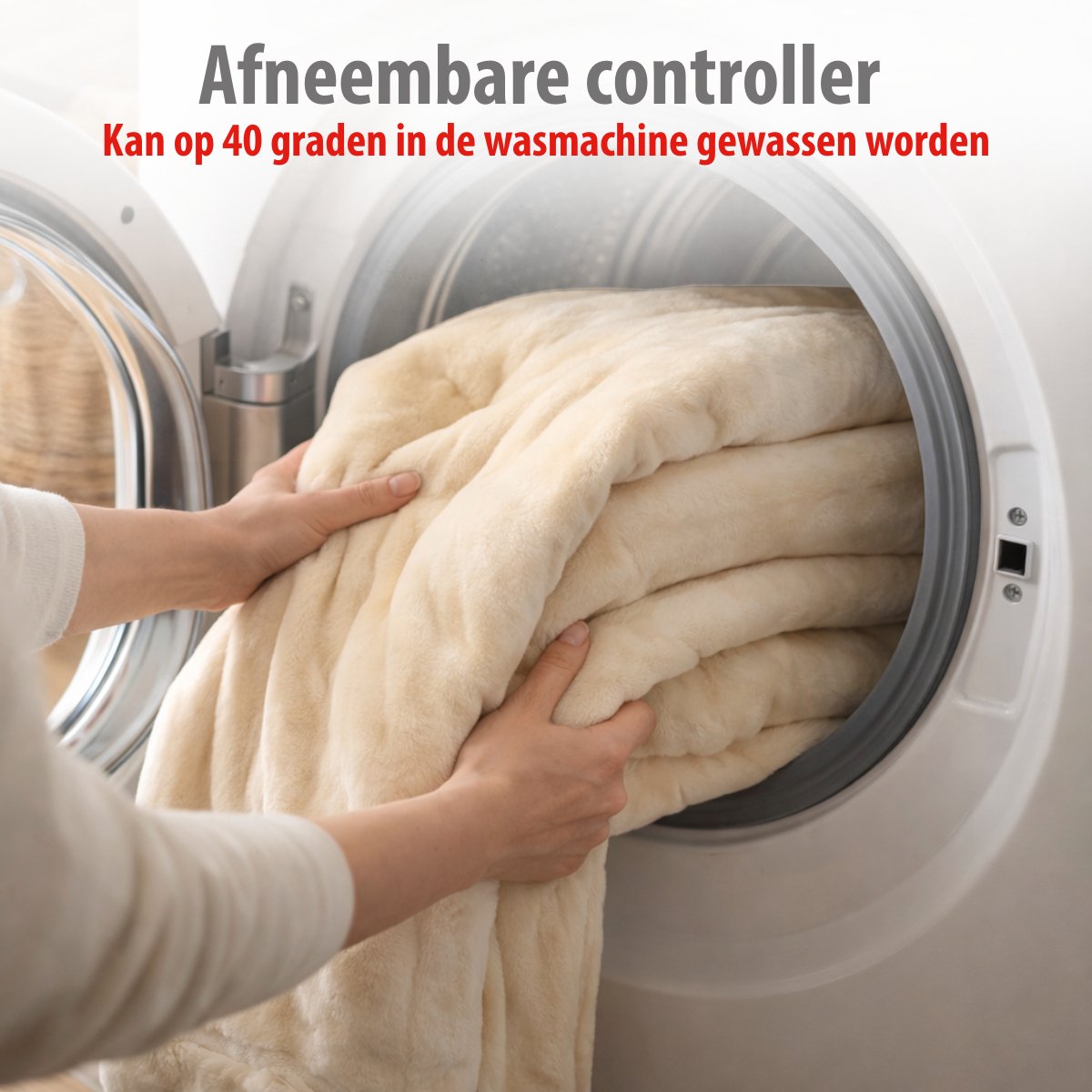 alpina Warmtedeken Elektrische Bovendeken 130 x 180 cm - 1-Persoons Elektrische Warmte Deken met Timer 1-9u - Knuffeldeken met 10 Standen - Wasbare Omslagdeken - Flanel - Beige – foto 3
