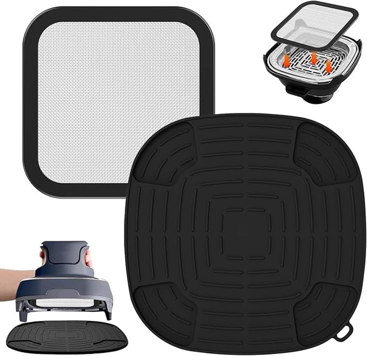 Airfryer accessoireset met spatbescherming en onderlegger voor Ninja CRISPi