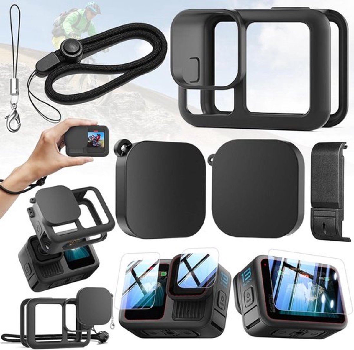 Siliconen beschermhoesje GoPro Hero - Stofdicht - Lanyard - Accessoires