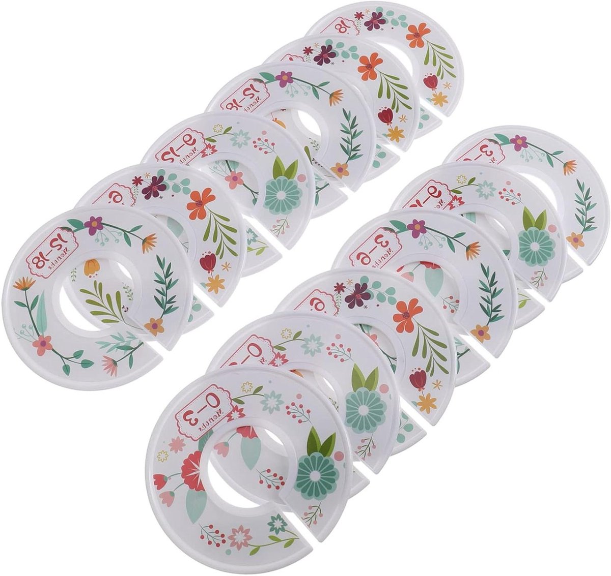 Kastverdelers - Kleding organizers - Baby kleding sorteren - Dieren designs - 12 stuks - Wit