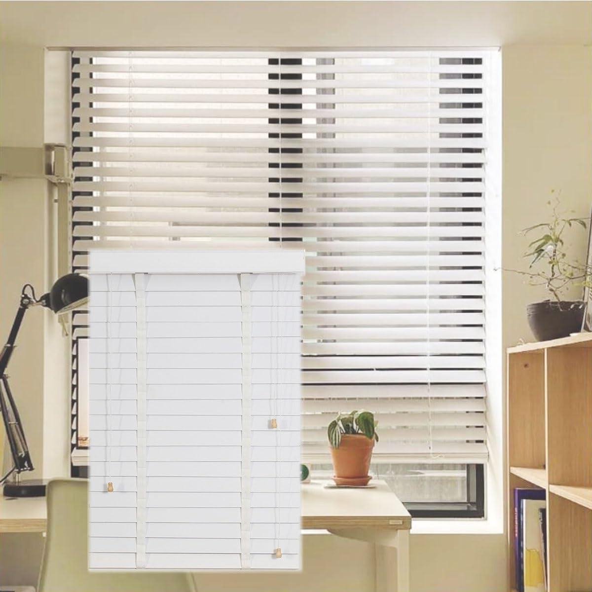 Houten Jaloezieën - Privacy Jaloezie - Interieur Decoratie - Dubbele Treksluitingen - 55 x